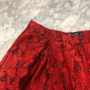 Fancy red lace skirt